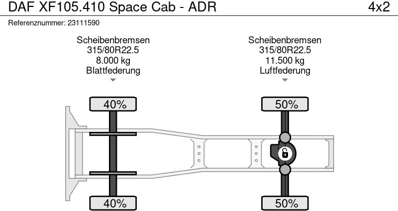 Tegljač DAF XF105.410 Space Cab - ADR: slika 16