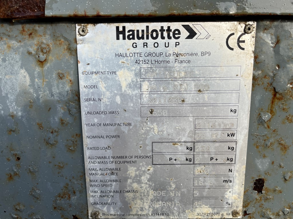 Vazdušna platforma HAULOTTE 16 RTJ PRO, 4x4, 3390 mth: slika 12