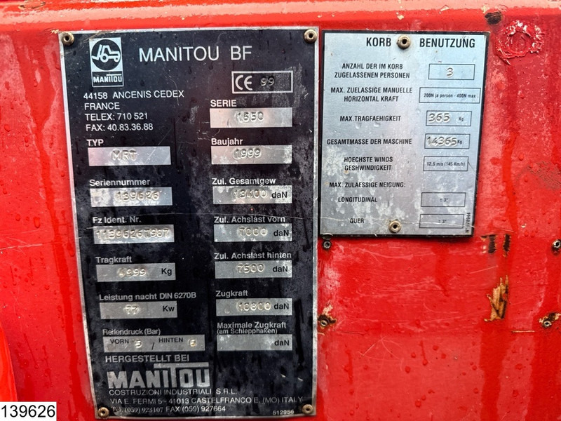 Teleskopski upravljač Manitou MRT 1650 4X4, 77 KW, 15.75 mtr, 5000 KG: slika 14