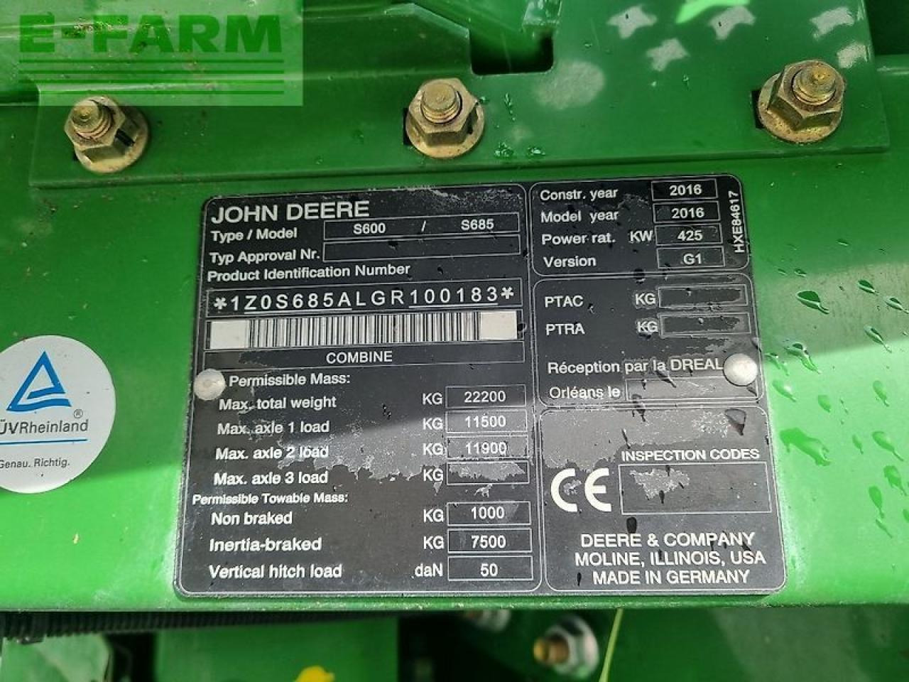 Kombinovani kombajn John Deere s685i my16 prod 20: slika 11